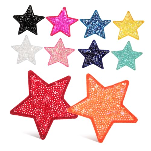 DECORNIJIA 10Stücke Pailletten Stern Aufnäher zum Aufbügeln Eisenflicken für Kleidung Dekorative Applikationen für Jacken Jeans Hüte Rucksäcke Vielseitig Einsetzbar Bunten Farben DECORNIJIA 10Stücke Pailletten Stern Aufnäher zum Aufbügeln Eisenflicken für Kleidung Dekorative Applikationen für Jacken Jeans Hüte Rucksäcke Vielseitig Einsetzbar Bunten Farben von DECORNIJIA