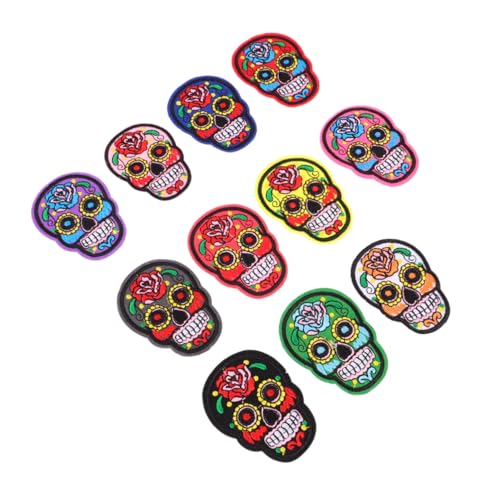 DECORNIJIA 11 Stück Teiliges Skull Stoffpatch mit Bügelfolie Bestickte Bunte Aufnäher für Jacken Taschen Hüte DIY Kostüm und Reparaturpatches für Erwachsene Punkiger Muster Mix DECORNIJIA 11 Stück Teiliges Skull Stoffpatch mit Bügelfolie Bestickte Bunte Aufnäher für Jacken Taschen Hüte DIY Kostüm und Reparaturpatches für Erwachsene Punkiger Muster Mix von DECORNIJIA