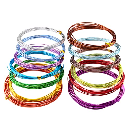 DECORNIJIA 12 Rollen Bunte Aluminiumdrahtrolle Flexibler DIY Draht für Schmuck Bastelarbeiten und Kreative Projekte À Leicht und Biegsam für und Armbänder von DECORNIJIA