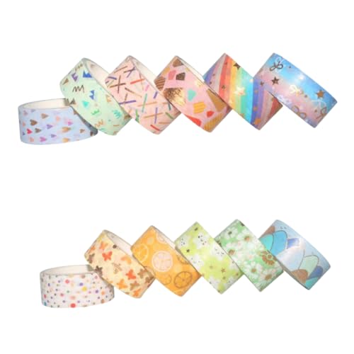DECORNIJIA 12 Rollen Dekoratives Washi Tape Goldfolie DIY Klebeband Scrapbooking Bastelband für Geschenkverpackung Tagebuch Planer mit Langlebigem Papier und Starker Haftung DECORNIJIA 12 Rollen Dekoratives Washi Tape Goldfolie DIY Klebeband Scrapbooking Bastelband für Geschenkverpackung Tagebuch Planer mit Langlebigem Papier und Starker Haftung von DECORNIJIA