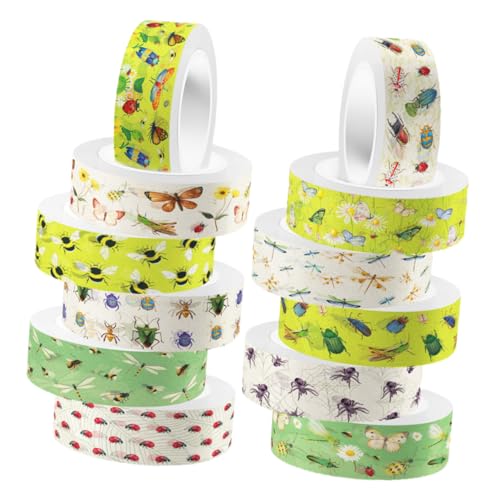 DECORNIJIA 12 Rollen Transparentes Washi Tape mit Dekorativen Insektenmotiven Selbstklebend und Vielseitig für Scrapbooking DIY Tagebücher Planer und Geschenkdekoration Geeignet DECORNIJIA 12 Rollen Transparentes Washi Tape mit Dekorativen Insektenmotiven Selbstklebend und Vielseitig für Scrapbooking DIY Tagebücher Planer und Geschenkdekoration Geeignet von DECORNIJIA