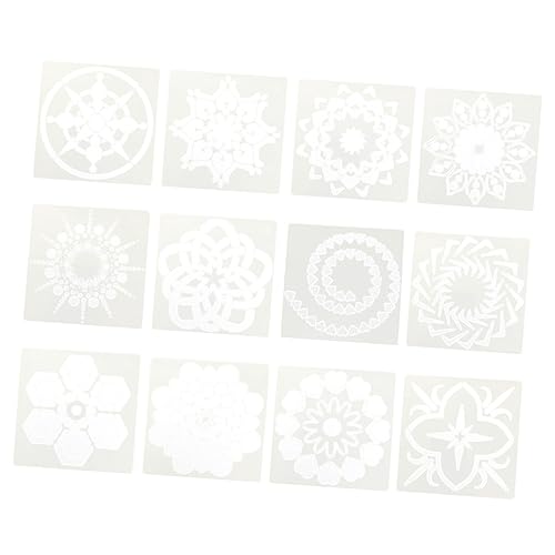 DECORNIJIA 12 Stück Malvorlagen Vorlagen Mandala Schablonen Weiß DECORNIJIA 12 Stück Malvorlagen Vorlagen Mandala Schablonen Weiß von DECORNIJIA