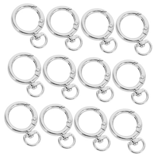 DECORNIJIA 12 Stück Runde Federhaken Karabiner Clips mit Ösen Robuste Legierung für Taschen Gürtel Schlüsselanhänger DIY Projekte Goldene Drucktaille von DECORNIJIA