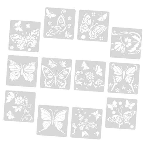 DECORNIJIA 12 Stück Schmetterlings Schablonen Wiederverwendbare Diy Malvorlagen für Kunstprojekte für Scrapbooking und Dekoration Langlebigem Pet Material Einfach zu Reinigen und Mehrfach DECORNIJIA 12 Stück Schmetterlings Schablonen Wiederverwendbare Diy Malvorlagen für Kunstprojekte für Scrapbooking und Dekoration Langlebigem Pet Material Einfach zu Reinigen und Mehrfach von DECORNIJIA