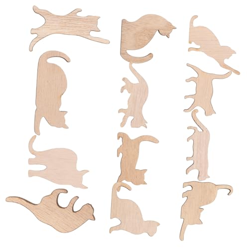 DECORNIJIA 12 Stück Teiliges Holz Katzen Ausschnitte zum Bemalen DIY Holzfiguren für Dekoration Leichte und Glatte Holzmaterialien für Kreative Projekte und Partys DECORNIJIA 12 Stück Teiliges Holz Katzen Ausschnitte zum Bemalen DIY Holzfiguren für Dekoration Leichte und Glatte Holzmaterialien für Kreative Projekte und Partys von DECORNIJIA