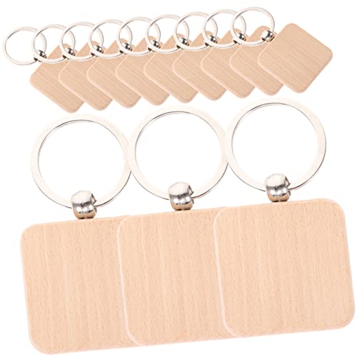 DECORNIJIA 12 Stück Teiliges Holz Schlüsselanhänger zum Selbstgestalten Leichte Robuste Rohlinge für Gravur Personalisierbare Holzanhänger als Namensschild oder Taschenanhänger von DECORNIJIA