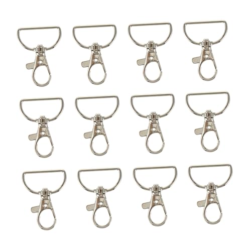 DECORNIJIA 12 Stück Teiliges Metall lobster Schlüsselhaken mit Drehgelenk Robuste Karabinerclips für DIY Schlüsselanhänger Lanyards und Taschenzubehör von DECORNIJIA