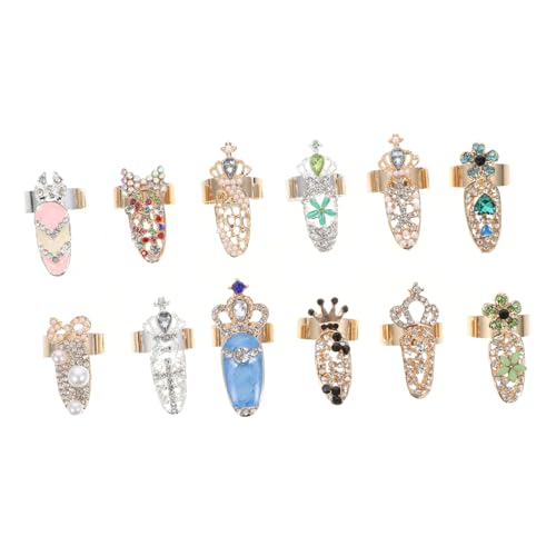 DECORNIJIA 12 Stück Teiliges Nagelringe Fingertip Schutz Manicure für Damen Halloween Party Cosplay Zubehör DECORNIJIA 12 Stück Teiliges Nagelringe Fingertip Schutz Manicure für Damen Halloween Party Cosplay Zubehör von DECORNIJIA
