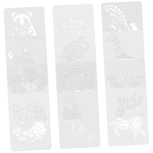 DECORNIJIA 12 Stück Teiliges Tier Schablonen Kunststoff Wiederverwendbare Wand Schablonen für DIY Basteln Leicht Vielseitig für Wände Holz und Kreative Kinderprojekte DECORNIJIA 12 Stück Teiliges Tier Schablonen Kunststoff Wiederverwendbare Wand Schablonen für DIY Basteln Leicht Vielseitig für Wände Holz und Kreative Kinderprojekte von DECORNIJIA