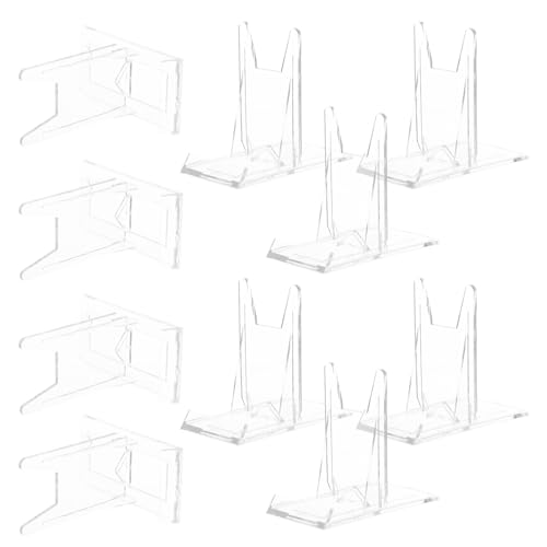 DECORNIJIA 12 Stück Teiliges Transparentes Verstellbare Staffeleien aus Kunststoff für Bücher Bilder Fotos Kunstwerke Vielseitiger Aufsteller für Zuhause Büro Ausstellung von DECORNIJIA