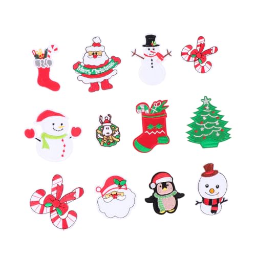 DECORNIJIA 12 Stück Teiliges Weihnachts Bügelbild Bunte Cartoon Patches zum Aufbügeln für Kleidung Taschen Hüte Strapazierfähige Dekorative Textil Aufnäher für Damen DIY Reparatur DECORNIJIA 12 Stück Teiliges Weihnachts Bügelbild Bunte Cartoon Patches zum Aufbügeln für Kleidung Taschen Hüte Strapazierfähige Dekorative Textil Aufnäher für Damen DIY Reparatur von DECORNIJIA