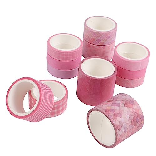 DECORNIJIA 12 Stück Washi-tape Dekorband Farbiges Band Klebstoff Weiß Kunst Klebrig Washi-klebeband Diy Washi Tapes Notebook -band Washi Tape Abkleben Papier Rosa DECORNIJIA 12 Stück Washi-tape Dekorband Farbiges Band Klebstoff Weiß Kunst Klebrig Washi-klebeband Diy Washi Tapes Notebook -band Washi Tape Abkleben Papier Rosa von DECORNIJIA