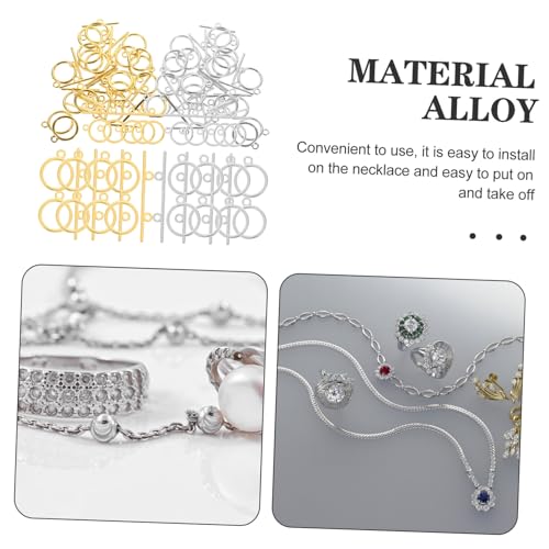 DECORNIJIA 120 Sätze Teiliges Schmuckverschlüsse aus Legierungsmetall Inklusive Goldener und Silberner Toggle verbinder Langlebige Kettenverschlüsse für DIY armband Halskettenherstellung von DECORNIJIA