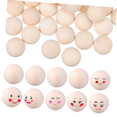 DECORNIJIA 120Stücke Unvollendete Holzkugeln Runde Holzperlen für Basteln und DIY Projekte Glatt Vielseitig für Schmuck Dekoration und Ideen von DECORNIJIA