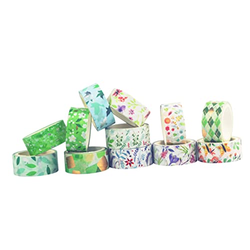 DECORNIJIA 12Rollen Washi Tape Dekoratives Klebeband mit Frischen Blumenmustern für Scrapbooking Journaling und DIY Projekte Einfach Zuschneidbar und Tragbar von DECORNIJIA