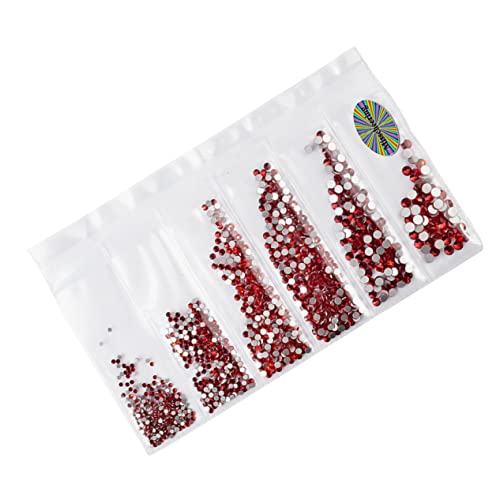 DECORNIJIA 1364 Stück Nailart-strasssteine Edelsteine Tipps Nageldekorationszubehör Zehe Reiz Zubehör Für Nagelkunst Nägel Nagelkunstzubehör Diy Maniküre Dekoration Zubehör Für Maniküre Rot von DECORNIJIA