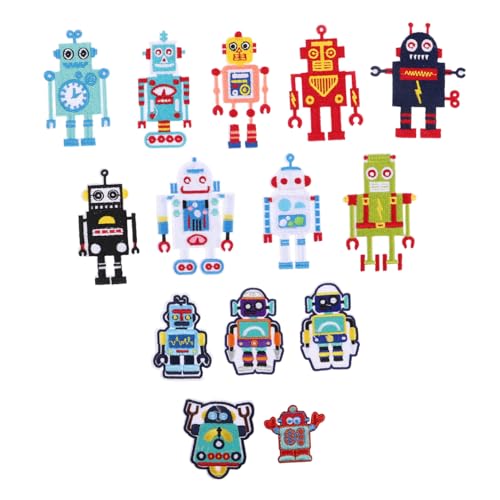 DECORNIJIA 14 Stück Teiliges Bügelpatches Roboter Motiv Bestickte Applikationen für Jeans Kleidung Hüte und Taschen Einfache Anbringung durch Bügeln oder Nähen Langlebige Stoffflicken zur DECORNIJIA 14 Stück Teiliges Bügelpatches Roboter Motiv Bestickte Applikationen für Jeans Kleidung Hüte und Taschen Einfache Anbringung durch Bügeln oder Nähen Langlebige Stoffflicken zur von DECORNIJIA