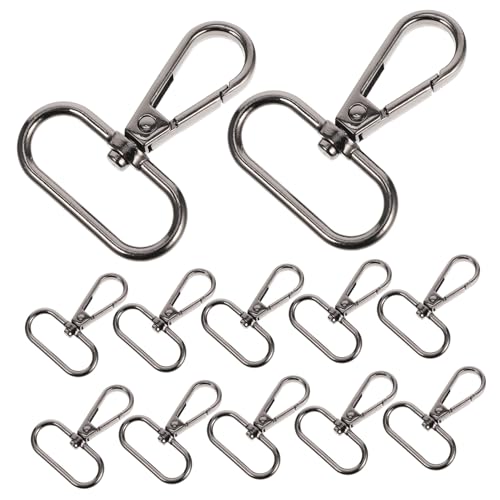 DECORNIJIA 15 Stück Teiliges Zinklegierung Drehbarer Karabinerhaken für DIY Schlüsselanhänger Robuste Lobster Clasps Rostfrei Vielseitig für Schmuck und Taschen Schwarz Innenbreite von DECORNIJIA
