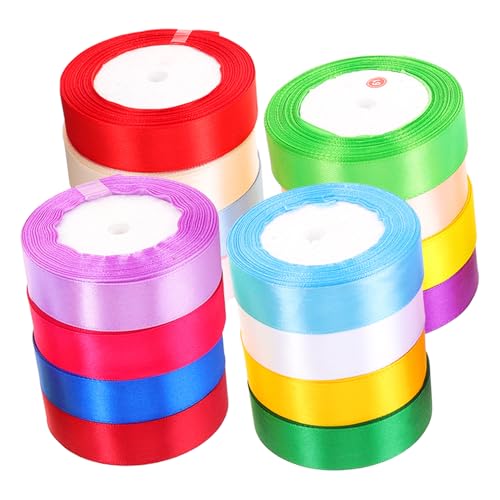 DECORNIJIA 16 Rollen Teiliges Bunte Geschenkband Breit Strapazierfähiges Polyester DIY Schleifenband Vielseitiges Dekoband für Geschenkverpackung Basteln Haarschmuck und Wohnaccessoires DECORNIJIA 16 Rollen Teiliges Bunte Geschenkband Breit Strapazierfähiges Polyester DIY Schleifenband Vielseitiges Dekoband für Geschenkverpackung Basteln Haarschmuck und Wohnaccessoires von DECORNIJIA