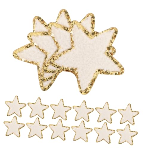 DECORNIJIA 16 Stück Teiliges Gestickter Stern Aufnäher mit Goldglänzendem Rand Selbstklebend Aufnähen Vielseitig Einsetzbar für Kleidung Jacken Hüte Rucksäcke und DIY Basteleien DECORNIJIA 16 Stück Teiliges Gestickter Stern Aufnäher mit Goldglänzendem Rand Selbstklebend Aufnähen Vielseitig Einsetzbar für Kleidung Jacken Hüte Rucksäcke und DIY Basteleien von DECORNIJIA