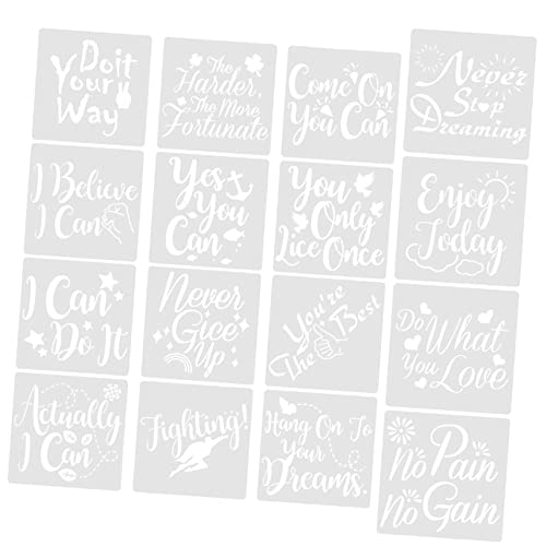 DECORNIJIA 16 Stück Teiliges Inspirierende Wort Schablonen Langlebigem Kunststoff Wiederverwendbar für DIY Malerei Scrapbooking und Bastelprojekte Stoff und Flachen Oberflächen DECORNIJIA 16 Stück Teiliges Inspirierende Wort Schablonen Langlebigem Kunststoff Wiederverwendbar für DIY Malerei Scrapbooking und Bastelprojekte Stoff und Flachen Oberflächen von DECORNIJIA