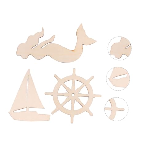 DECORNIJIA 18 Stück Teiliges Unvollendetes Holz dekorset mit Schiffsruder Yacht und Meerjungfrau Motiven Stabile DIY holzfiguren zum Bemalen und Basteln Vielseitige Wand Party dekoration für DECORNIJIA 18 Stück Teiliges Unvollendetes Holz dekorset mit Schiffsruder Yacht und Meerjungfrau Motiven Stabile DIY holzfiguren zum Bemalen und Basteln Vielseitige Wand Party dekoration für von DECORNIJIA