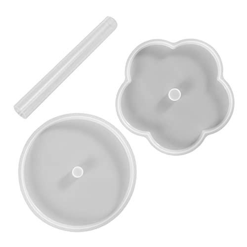 DECORNIJIA 1Satz Silikonformen mit Blumenförmchen für DIY Untersetzer Flexible Gießformen für Basteln mit Epoxidharz Einfach zu Reinigen Lagern von DECORNIJIA