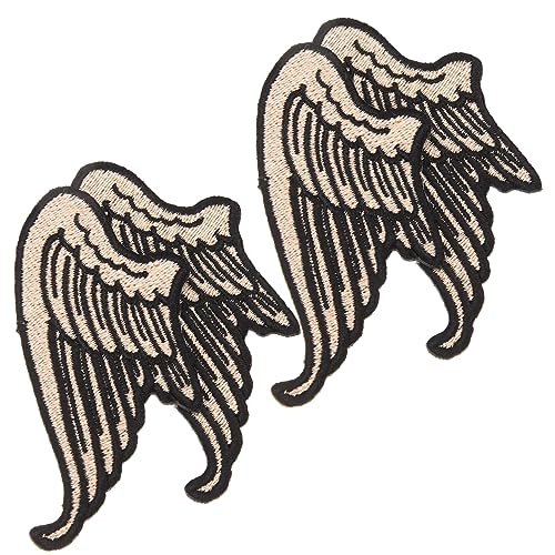 DECORNIJIA 2 Paare Cartoon Flügel Aufnäher Gestickte Patches für Kleidung Rucksäcke Hüte Langlebige Applikationen für DIY Mode Teiliges Links Rechts von DECORNIJIA