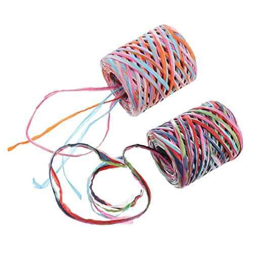 DECORNIJIA 2 Rollen Bunte Raffia Papierschnur Geschenkband Papier Verpackungsband Handgefertigt für Geschenkverpackung DIY Bastelprojekte Partydekoration DECORNIJIA 2 Rollen Bunte Raffia Papierschnur Geschenkband Papier Verpackungsband Handgefertigt für Geschenkverpackung DIY Bastelprojekte Partydekoration von DECORNIJIA