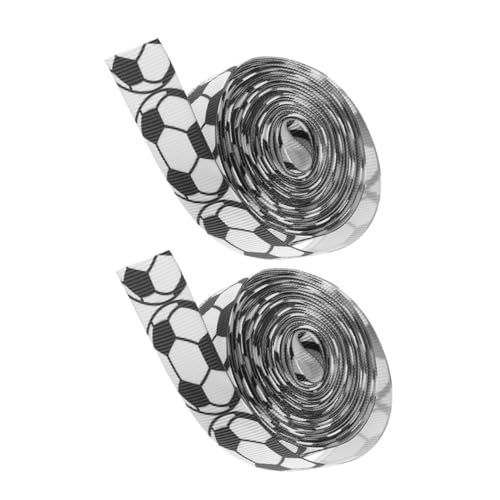 DECORNIJIA 2 Rollen Fußball Dekoratives Geschenkband Breit Lang Geripptes Geschenkverpackungsband für Blumen Bastelarbeiten DIY Partydeko DECORNIJIA 2 Rollen Fußball Dekoratives Geschenkband Breit Lang Geripptes Geschenkverpackungsband für Blumen Bastelarbeiten DIY Partydeko von DECORNIJIA