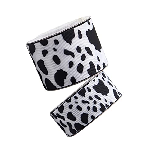 DECORNIJIA 2 Rollen Kuhmuster Ripsband Geschenkband für Diy Bastelprojekte Partydekoration Kranz und Blumenverpackung DECORNIJIA 2 Rollen Kuhmuster Ripsband Geschenkband für Diy Bastelprojekte Partydekoration Kranz und Blumenverpackung von DECORNIJIA