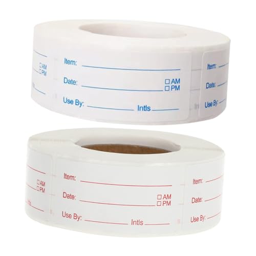 DECORNIJIA 2 Rollen Lebensmitteletiketten Selbstklebende Gefrieretiketten für Vorratsdosen Wiederverschließbare Küchenaufkleber Langlebige Datumssticker für Kühlschrank und Gefrierfach Rot DECORNIJIA 2 Rollen Lebensmitteletiketten Selbstklebende Gefrieretiketten für Vorratsdosen Wiederverschließbare Küchenaufkleber Langlebige Datumssticker für Kühlschrank und Gefrierfach Rot von DECORNIJIA