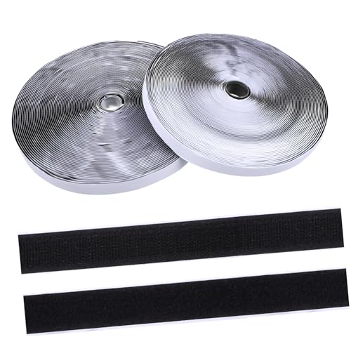 DECORNIJIA 2 Rollen Selbstklebendes Klettband Extra Stark Doppelseitig mit Haken und Flauschseite Vielseitig Einsetzbar für DIY Haushalt Büro Teppichbefestigung und Werkzeughalterung von DECORNIJIA