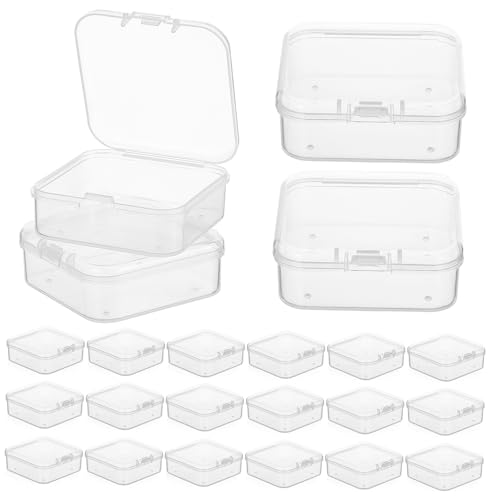 DECORNIJIA 2 Sätze Transparente Kunststoff Box mit Deckel Kleine Aufbewahrungsbox mit Fächern für Schmuck Perlen Bastelmaterialien Vielseitig für Büro Schrank Schreibtisch Stabile Sortierbox von DECORNIJIA