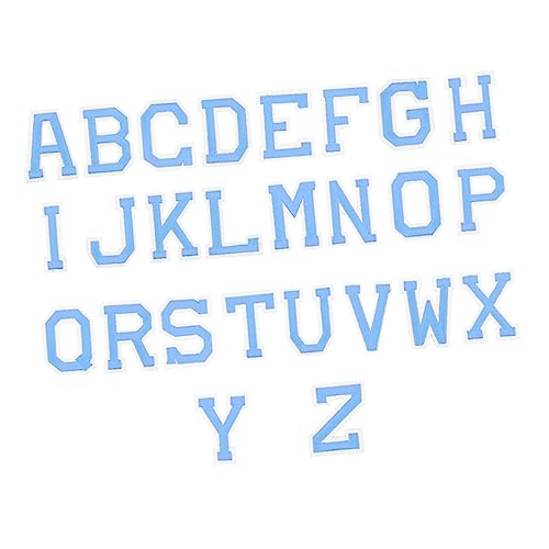 DECORNIJIA 2 Scrapbooking Applikationsbuchstaben Nähen Flicken Nähen Blau Stickereiflecken Aufnäher Nähen Briefe Bestickt Alphabet Stoffaufkleber Stickbuchstaben Name Sammelalbum Sky-blue von DECORNIJIA