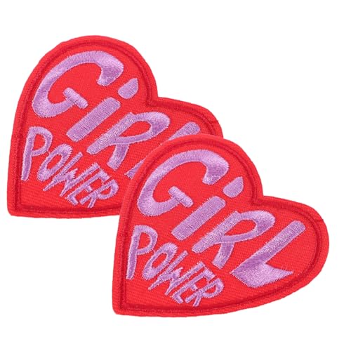 DECORNIJIA 2 Stück Banner herz aufnäher stoff aufnäher Rotes Herz bestickte Aufnäher gestickte Patches zum Aufbügeln Patchapplikation aufnähen Patches mit Herzapplikationen Kleiderflicken von DECORNIJIA