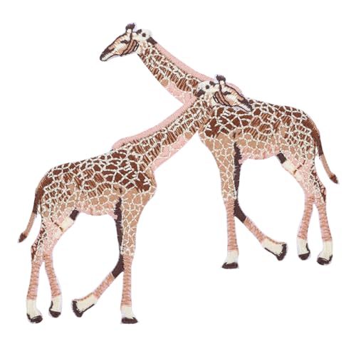 DECORNIJIA 2 Stück Bestickte Giraffen Aufnäher zum Aufbügeln Cartoon Tier Flicken Kleidung Patches Vielseitig für Jacken Taschen Hüte und Textilien Einfache Anbringung mit Heißkleber von DECORNIJIA