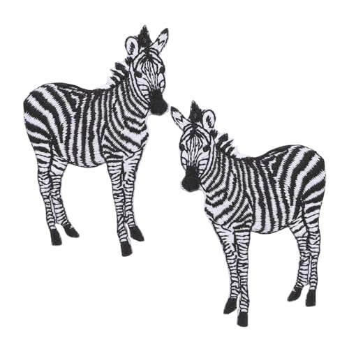 DECORNIJIA 2 Stück Bestickte Tier Aufnäher Zebra Applikationen zum Aufbügeln und Aufnähen Strapazierfähige Stoff Patches für Kleidung Reparatur und Dekoration Vielseitig für Jeans Jacken von DECORNIJIA