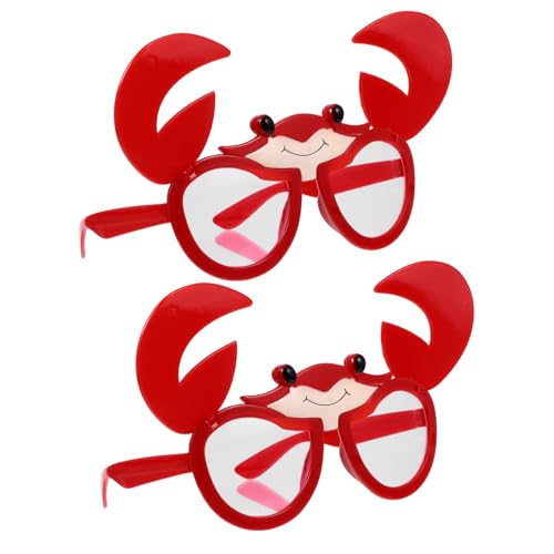 DECORNIJIA 2 Stück Hawaii Party Brille Krabbenförmige Lustige Sonnenbrille für Strandparty Unisex Foto Requisiten Zubehör Bequem Passend für Erwachsene von DECORNIJIA