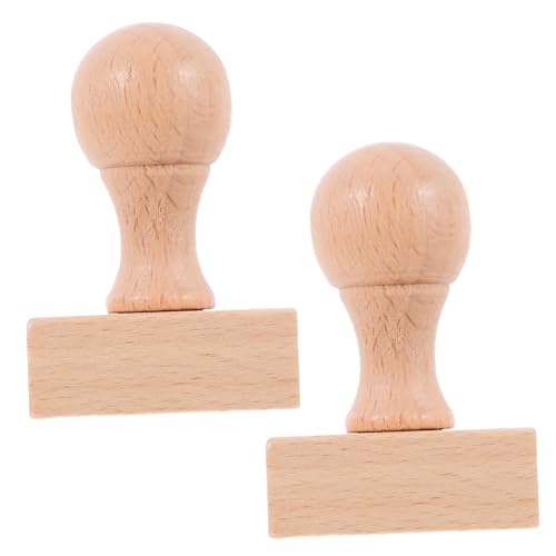 DECORNIJIA 2 Stück Holzstempel DIY Kreativset für Scrapbooking Basteln Robust Buche Holzblock Unbeschriebene Stempel für Individuelle Muster Kinderhandwerk von DECORNIJIA