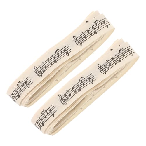 DECORNIJIA 2 Stück Musiknoten Baumwollbänder Dekorative Geschenkband für Partys Diy Verpackungen und Bastelprojekte Beige Vielseitig Einsetzbar und Anpassbar von DECORNIJIA