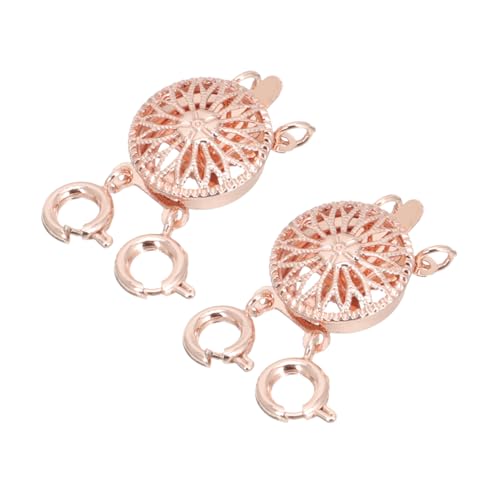DECORNIJIA 2 Stück Schnalle zur Schmuckherstellung slico rubellos jewelry verschlüsse für halsketten geschke Separator Schicht Halskette dünn schmuck stecker Schmuckkonverter Metall Rose Gold von DECORNIJIA