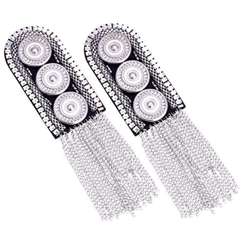 DECORNIJIA 2 Stück Schulterklappen Mit Quaste Männer Zubehör Quasten Trimmen Groß Schulterklappen Brosche Schulterklappen-abzeichen Fransen Epaulette Silver Legierung DECORNIJIA 2 Stück Schulterklappen Mit Quaste Männer Zubehör Quasten Trimmen Groß Schulterklappen Brosche Schulterklappen-abzeichen Fransen Epaulette Silver Legierung von DECORNIJIA