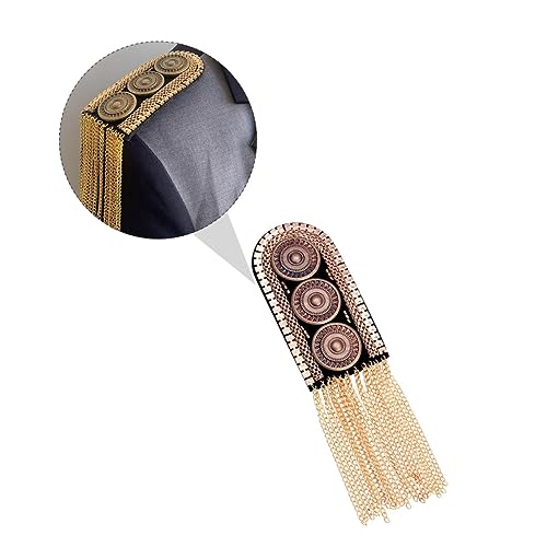 DECORNIJIA 2 Stück Schulterklappen mit Quaste Schulterklappen mit Franzosen Handgefertigte Schulterklappen Zubehör Schulterklappen Quaste Fransen Epaulette Schulterklappen-Abzeichen Legierung von DECORNIJIA