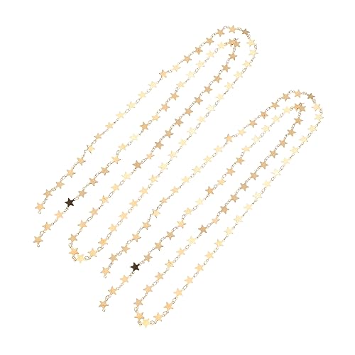 DECORNIJIA 2 Stück Sternkette Schmuck Silber Herstellung edelstahlketten armband knüpfen Sternenketten hochstihl polsterelemente DIY zubehör Halskette Armband Kette Rostfreier Stahl Golden von DECORNIJIA