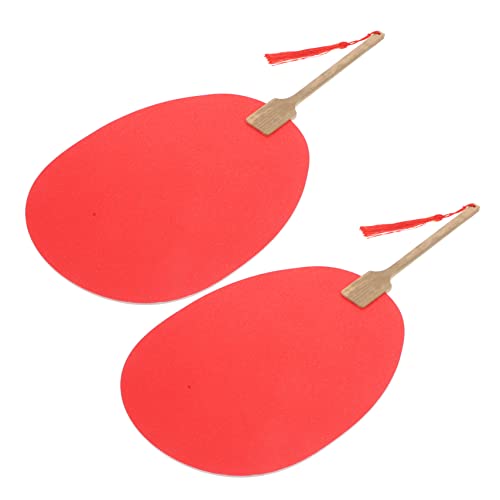 DECORNIJIA 2 Stück Teiliges Klassisches Rundes Diy Handfächer mit Dickem Papier und Stabilem Holzgriff Bemalbarer Traditioneller Fächer für Kreative Handmalerei Handgemachter Vintage Fan von DECORNIJIA
