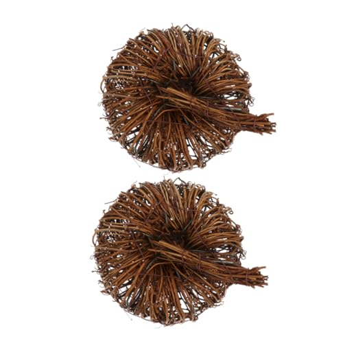 DECORNIJIA 2 Stück Teiliges Rattan Kürbis mit Handgewebter Natürlicher Textur Langlebig und Wiederverwendbar Leichtes Herbstliches Tischornament für Halloween und Erntedankfest für Innen und von DECORNIJIA