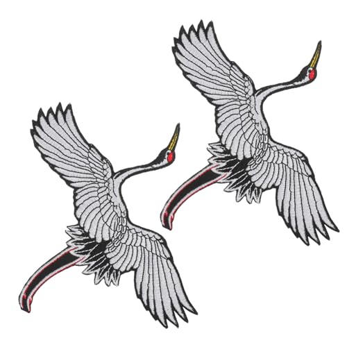 DECORNIJIA 2 Stück Teiliges Roter Kronenkranich Stickerei Applikationen Vogelmotiv Nähflicken Große und Kleine Langlebige Handgefertigte Stoffaufnäher zur Bekleidung Dekoration und Reparatur DECORNIJIA 2 Stück Teiliges Roter Kronenkranich Stickerei Applikationen Vogelmotiv Nähflicken Große und Kleine Langlebige Handgefertigte Stoffaufnäher zur Bekleidung Dekoration und Reparatur von DECORNIJIA