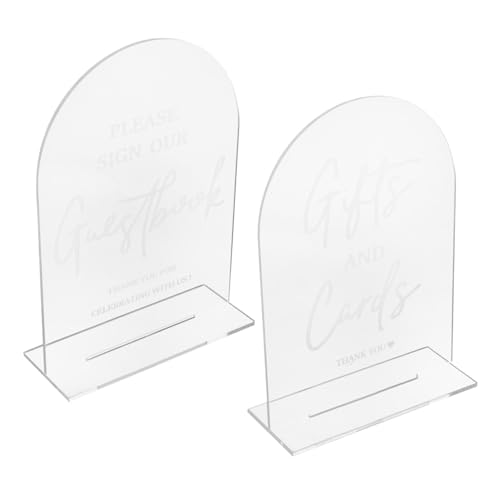 DECORNIJIA 2 Stück Teiliges Transparentes Hochzeitsschild Stilvolle Tischkarten mit Klarem Text Stabiler Standfuß Vielseitig für Hochzeit Jubiläum Eventdekoration von DECORNIJIA