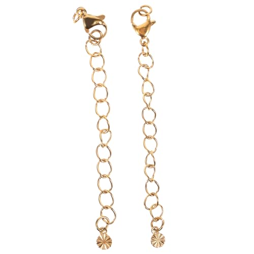 DECORNIJIA 2 Stück Teiliges Verlängerungsketten DIY Schmuckzubehör für Armband und Halskette Goldfarbene Gliederketten zum Basteln und Verlängern Vielseitige Schmuckteile von DECORNIJIA
